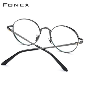 FONEX Pure Titanium Glasses Frame Men Retro Round Myopia Optical Prescription Eyeglasses Frames Women Vintage Eyewear 884