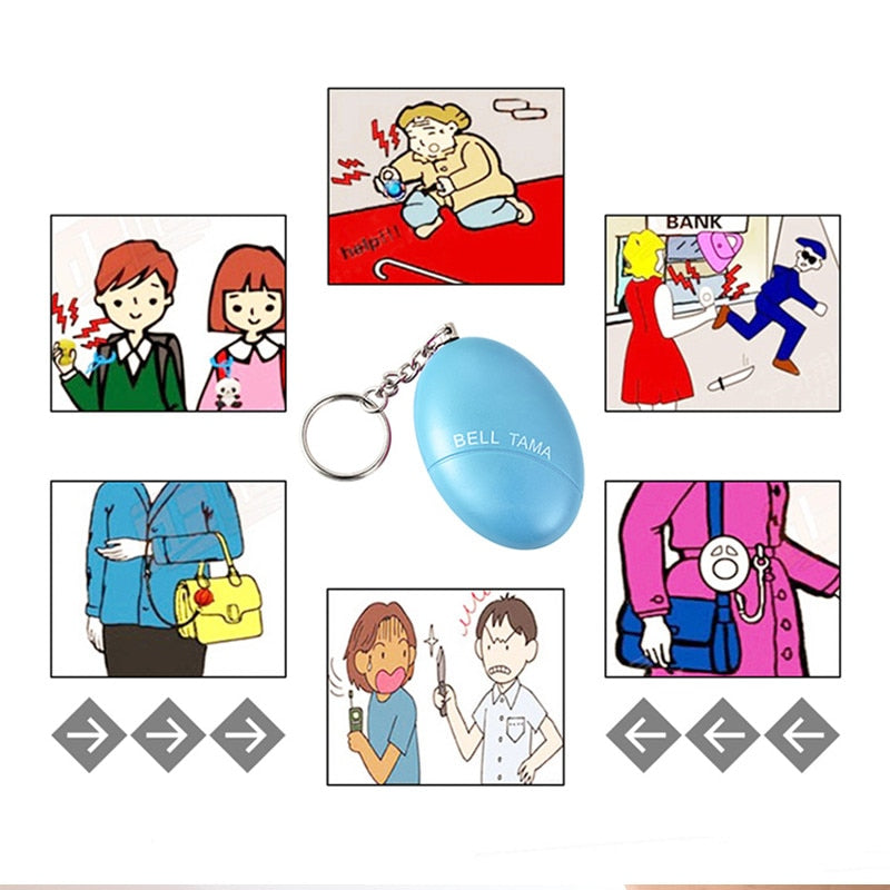 KERUI Self Defense Alarm 120dB Egg Shape Girl Women Security Protect Alert Personal Safety Scream Loud Keychain Emergency Alarm