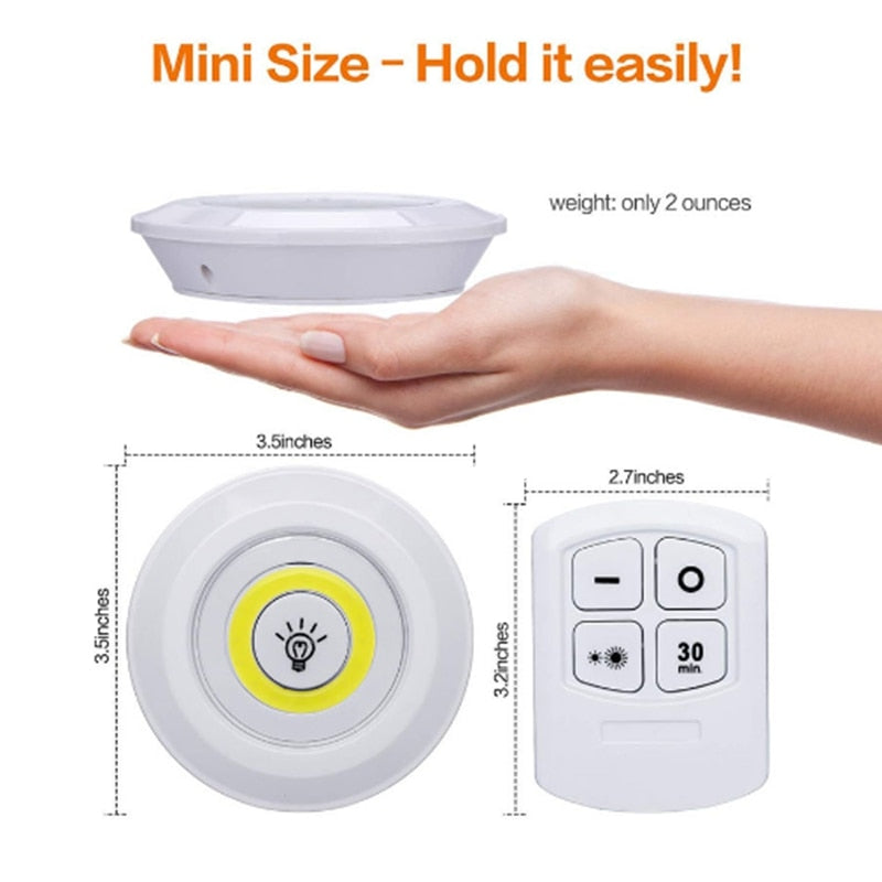 New Dimmable LED Under Cabinet Light with Remote Control Battery Operated LED Closets Lights for Wardrobe Bathroom lighting