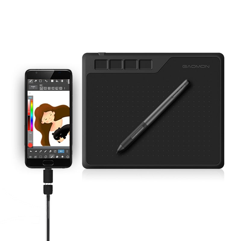 GAOMON S620 Tablette Graphique 6,5x4 Pouces de Sensibilité à la Pression de Niveau 8192 avec Stylet Passif et 4 Touches de raccourcis pour Dessiner et Jouer OSU