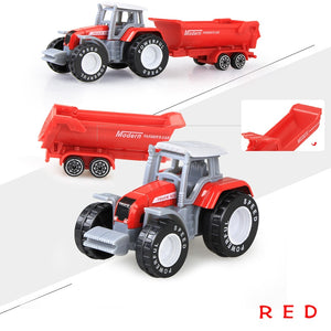 Véhicules agricoles moulés sous pression Mini voiture modèle ingénierie voiture modèle tracteur ingénierie voiture tracteur jouets modèle pour enfants cadeau de noël