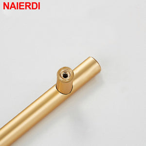 NAIERDI Brushed Black Gold Straight Cupboard Handles Knobs Stainless Steel Brushed Black Gold Kitchen Door Handles Cabinet Pull