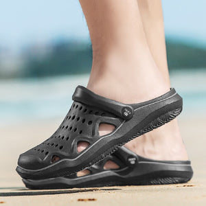 POLALI 2020 New Arrival Men's Clogs Summer Shoes Men Slippers Breathable Non-slip Mules Male Garden Shoes Casual Beach Sandals