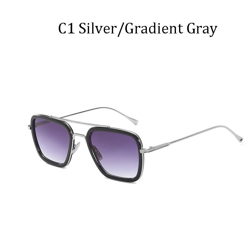 NEW luxury Avengers Tony Stark Style for women Sunglasses Men Square Brand Design Sun Glasses Oculos Retro male iron Man