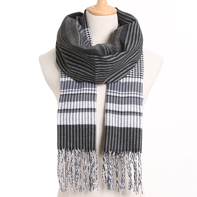 [VIANOSI] 2020 Plaid Winter Scarf Women Warm Foulard Solid Scarves Fashion Casual Scarfs Cashmere Bufandas Hombre