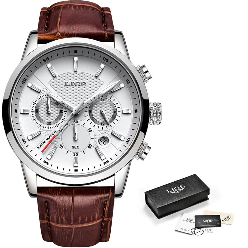 LIGE 2019 New Watch Men Fashion Sport Quartz Clock Mens Watches Brand Luxury Leather Business Waterproof Watch Relogio Masculino