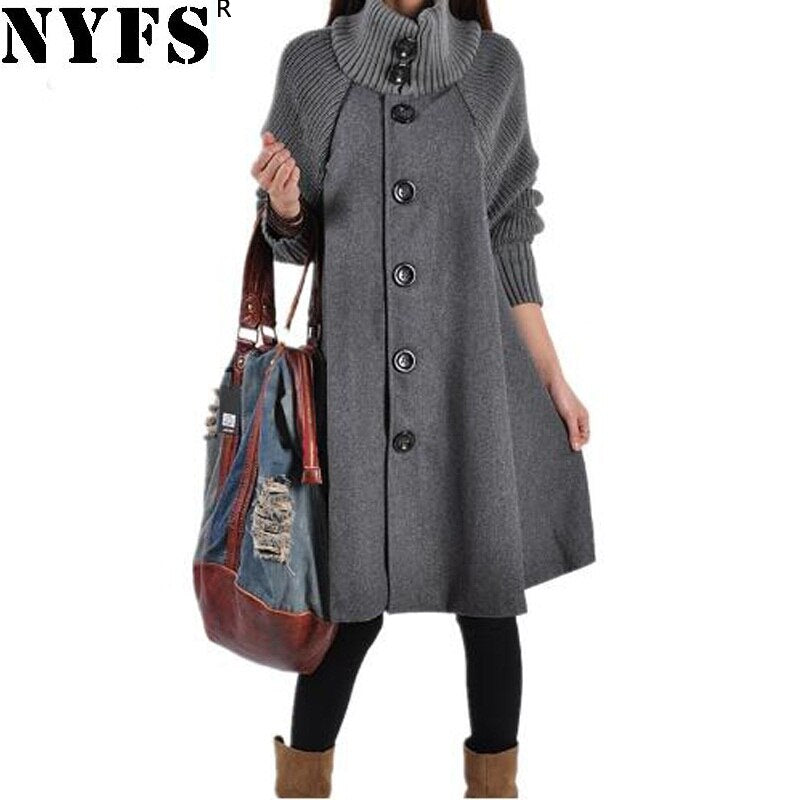 NYFS 2020 New Winter women Loose Camouflage woolen thickening Overcoat Female Outerwear Oversized Coat