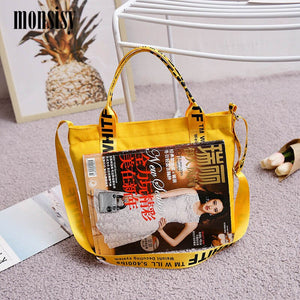 Monsisy Canvas Bag For Women 2020 Girl Handbag Tote Shoulder Bag Pocket Casual Girl Travel Shopping Messenger Bag bolsa feminina