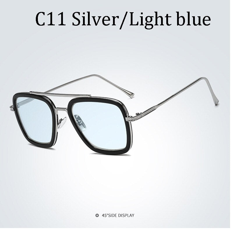 NEW luxury Avengers Tony Stark Style for women Sunglasses Men Square Brand Design Sun Glasses Oculos Retro male iron Man