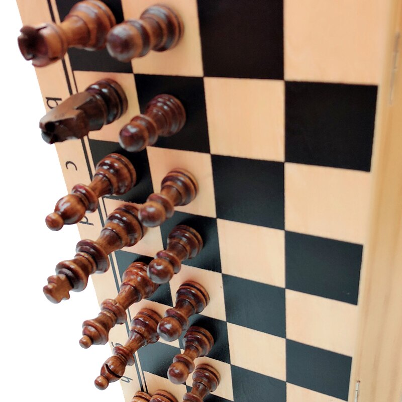 Hot Top Quality Wooden Folding Magnetic Chess Set Solid Wood Chessboard Magnetic Pieces Entertainment Board Games Children Gifts
