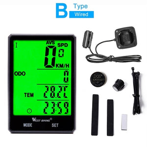 WEST BIKING Waterproof Bicycle Computer With Backlight Wireless Wired Bicycle Computer Bike Speedometer Odometer Bike Stopwatch