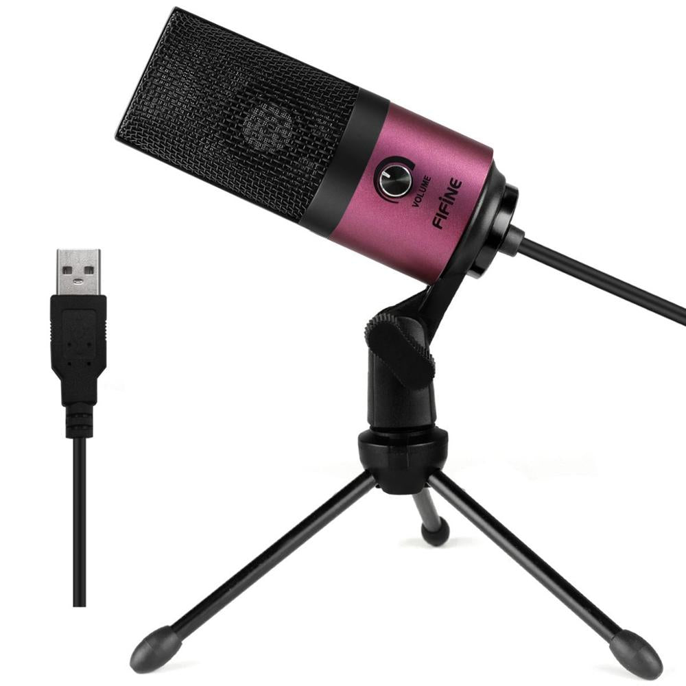 Microphone d'enregistrement à condensateur USB en métal Fifine pour ordinateur portable Windows enregistrement de Studio cardioïde voix off, YouTube-K669