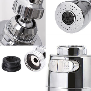 Robinet de cuisine innovant ABS + acier inoxydable résistant aux éclaboussures universel robinet douche eau rotatif filtre pulvérisateur buse