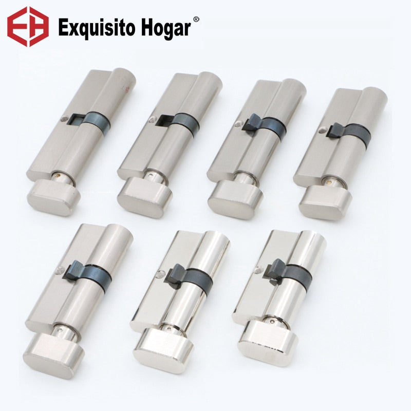 Door cylinder 55 60 65 70 75 80 85 90mm Security  Copper  Lock Cylinder  Interior Bedroom  Living  Handle  Brass Key Locking