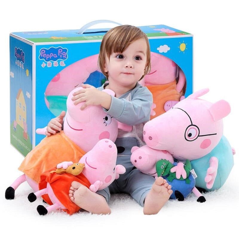4 pièces/ensemble Peppa Pig George peluche peluche 19/30cm Peppa Pig fête de famille poupées noël nouvel an cadeau pour fille son Original