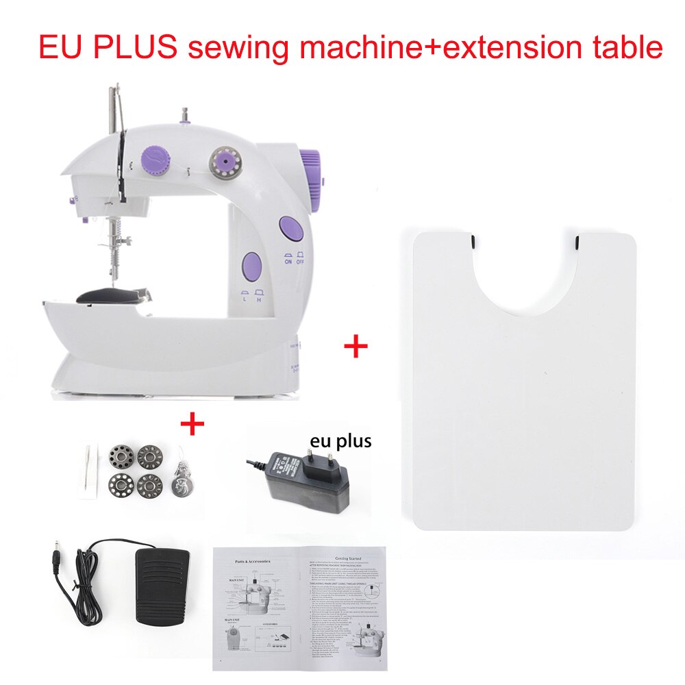 INNE Sewing Machine Mini Portable Household Night Light Foot Pedal Straight Line Hand Table Two Thread Kit Electric