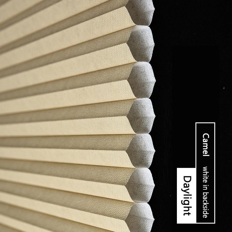 Made-to-Order Blackout Motorized Cellular Shades, Cordless Honeycomb blinds, Remote and Batteries Included