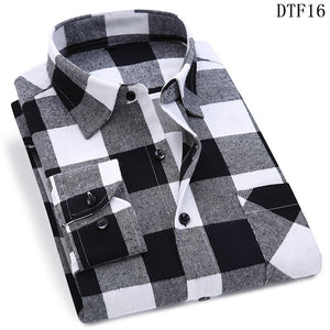 Men Flannel Plaid Shirt 100% Cotton 2020 Spring Autumn Casual Long Sleeve Shirt Soft Comfort Slim Fit Styles Brand Man Plus Size
