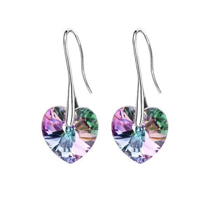BAFFIN Drop Earrings Hanging Hearts Crystals From Swarovski For Women Party Hot Selling Silver Color Ear Jewelry Friends Gift