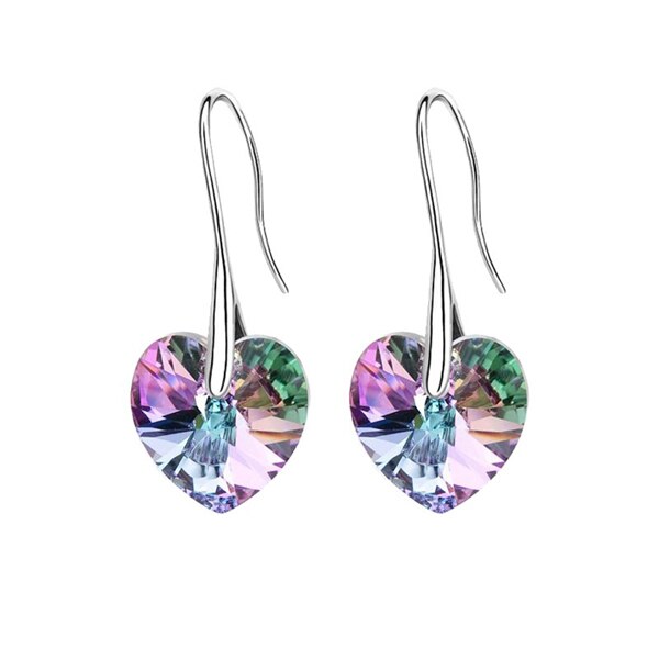 BAFFIN Drop Earrings Hanging Hearts Crystals From Swarovski For Women Party Hot Selling Silver Color Ear Jewelry Friends Gift