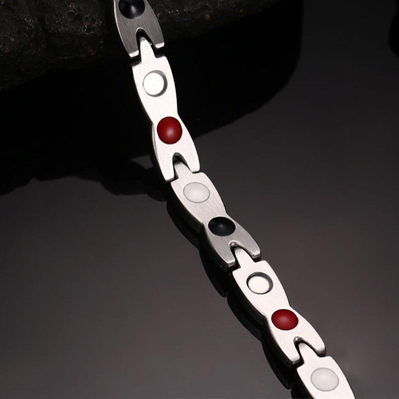 Vinterly Energy Magnetic Bracelet Men Gold-color Chain Health Bracelet Male Germanium Stainless Steel Magnetic Bracelets for Men
