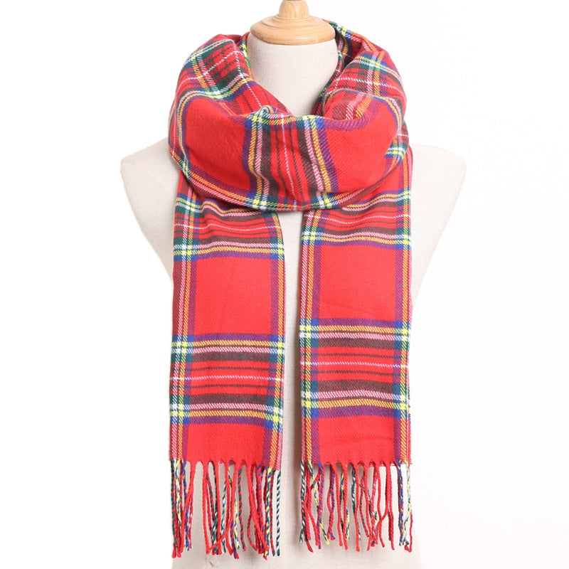 [VIANOSI] 2020 Plaid Winter Scarf Women Warm Foulard Solid Scarves Fashion Casual Scarfs Cashmere Bufandas Hombre