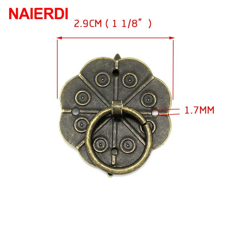 NAIERD 10pcs Classical Bronze Tone Quincunx Drawer Cabinet Desk Door Pull Box Handle Knobs Furniture Handles Hardware With Screw