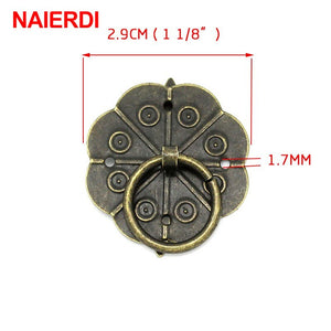 NAIERD 10pcs Classical Bronze Tone Quincunx Drawer Cabinet Desk Door Pull Box Handle Knobs Furniture Handles Hardware With Screw