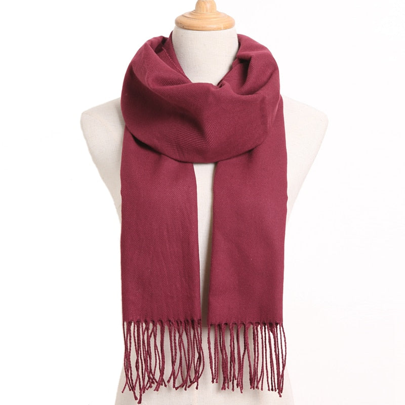 [VIANOSI] 2020 Plaid Winter Scarf Women Warm Foulard Solid Scarves Fashion Casual Scarfs Cashmere Bufandas Hombre