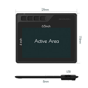 GAOMON S620 Tablette Graphique 6,5x4 Pouces de Sensibilité à la Pression de Niveau 8192 avec Stylet Passif et 4 Touches de raccourcis pour Dessiner et Jouer OSU