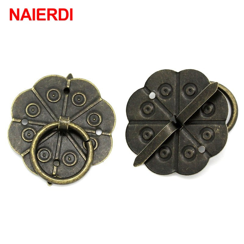 NAIERD 10pcs Classical Bronze Tone Quincunx Drawer Cabinet Desk Door Pull Box Handle Knobs Furniture Handles Hardware With Screw