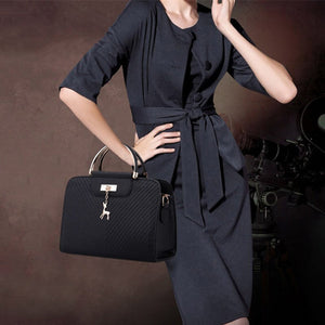 Fashion Handbag 2020 New Women Leather Bag Large Capacity Shoulder Bags Casual Tote Simple Top-handle Hand Bags Deer Decor