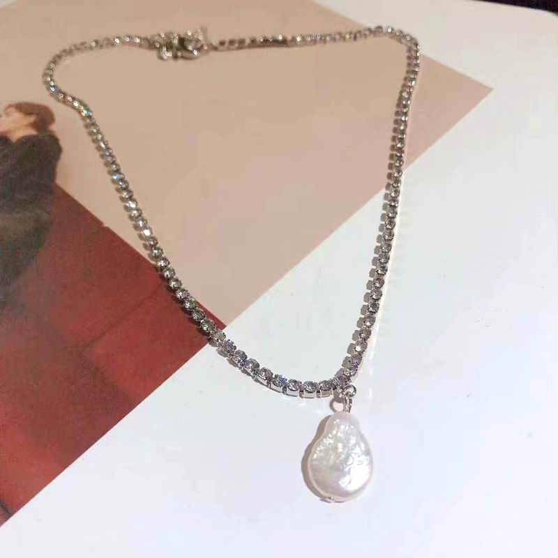 Women Bohemian Crystal Baroque Pearl Necklaces & Pendants Wedding Party Jewelry Handmade
