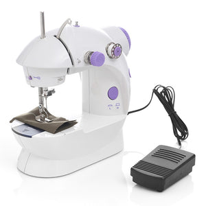 INNE Sewing Machine Mini Portable Household Night Light Foot Pedal Straight Line Hand Table Two Thread Kit Electric