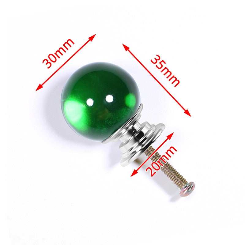 NAIERDI 30mm Crystal Ball Furniture Knob Kitchen Cupboard Door Pulls Drawer Knobs Cabinet Handles Wardrobe Door Handles Hardware