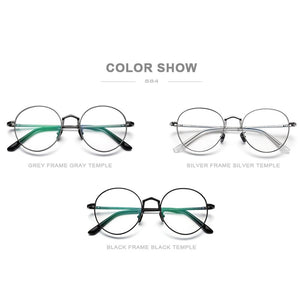 FONEX Pure Titanium Glasses Frame Men Retro Round Myopia Optical Prescription Eyeglasses Frames Women Vintage Eyewear 884