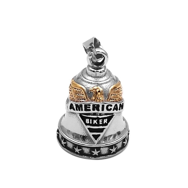 Live To Ride Eagle Biker Bell Pendant Stainless Steel Wings Skull Rose Lady Rider Masonic USA Flag Indians Pendant Gift P0496