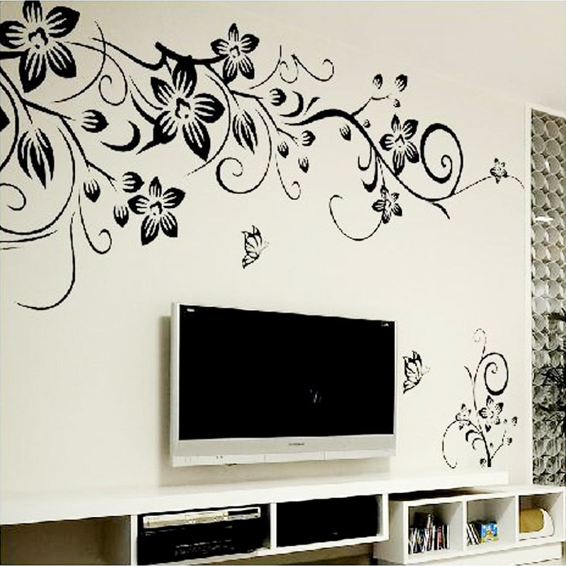 Décalcomettes murales d'art tendance | Autocollants muraux/Stickers muraux en fleurs romantiques de mode pour décoration de maison, papier peint 3D, livraison gratuite, diy bricolage