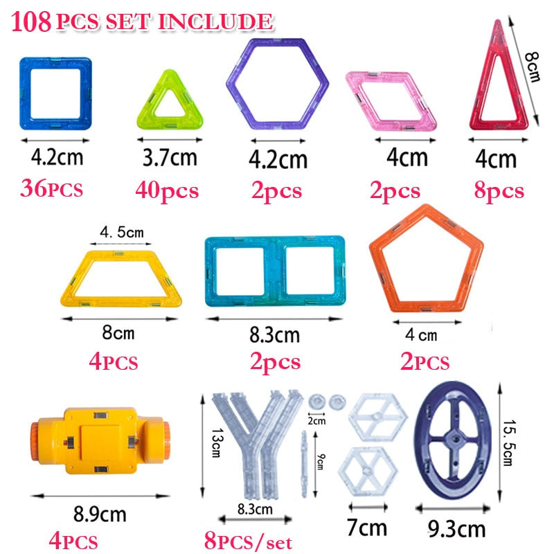 30-180pcs/Set Mini Magnet Building Construction Designer DIY Educational Blocks Games Blocks Magnetic Toys For kids