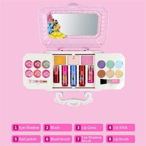 23pcs Disney Cosmetics Set Toy Make Up Kits Cute Play House Children Gift Safe No Toxic For Girls Dressing Cosmetic Gift Box