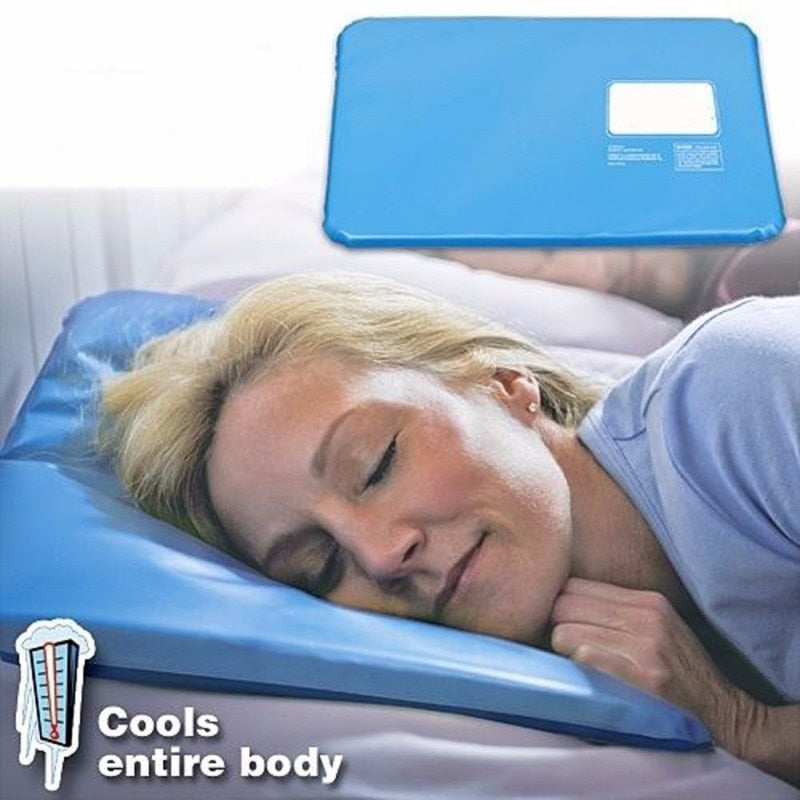 Oreiller froid glacé 1 pièce | Gel, Gel rafraîchissant, tapis d'aide Non-toxique, soulagement des muscles, tapis de couchage, oreillers de voyage, bleu eau pour le cou