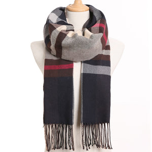 [VIANOSI] 2020 Plaid Winter Scarf Women Warm Foulard Solid Scarves Fashion Casual Scarfs Cashmere Bufandas Hombre