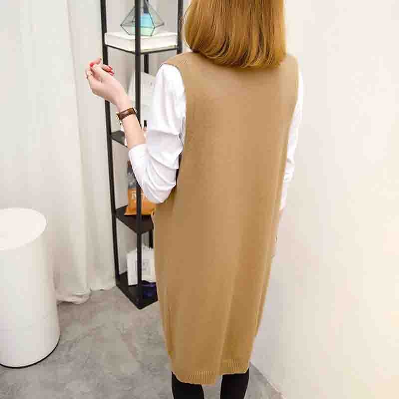 Long Coat Autumn Sleeveless Knitted Vest