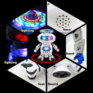 Hot 360 espace rotatif intelligent danse astronaute Robot musique lumière LED électronique marche drôle jouets pour enfants enfants cadeau d'anniversaire