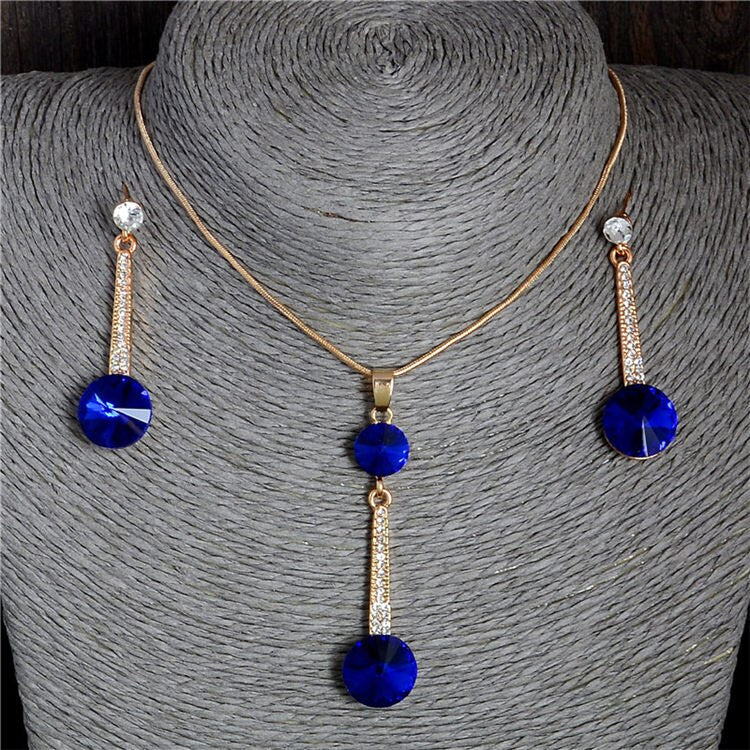 Gold Color Pendants & Necklace Stud Earrings