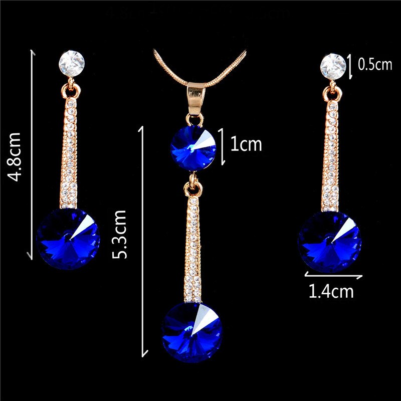 Gold Color Pendants & Necklace Stud Earrings