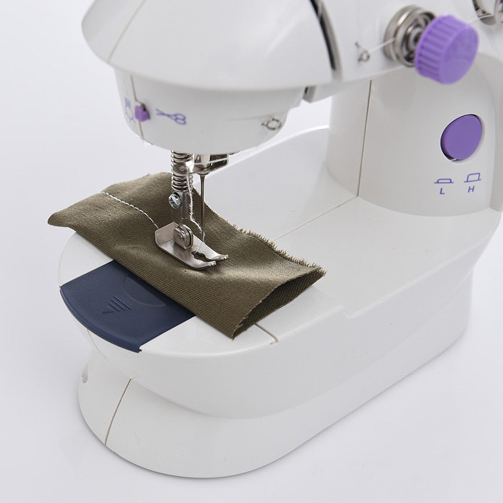 INNE Sewing Machine Mini Portable Household Night Light Foot Pedal Straight Line Hand Table Two Thread Kit Electric
