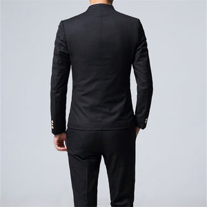 Black Formal Suit Men Blazer Jackets and Pants Fashion Business Mens Suits Size 4XL Wedding Suits for Man 2019
