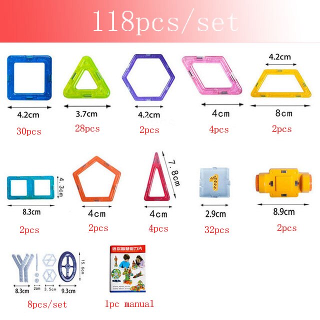 30-180pcs/Set Mini Magnet Building Construction Designer DIY Educational Blocks Games Blocks Magnetic Toys For kids