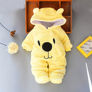 New Born Baby Footies 2018 Winter Warm Clothing 3 9 6 12 Month Baby Kids Boys Girls Cotton Newborn Toddler Infant Footies